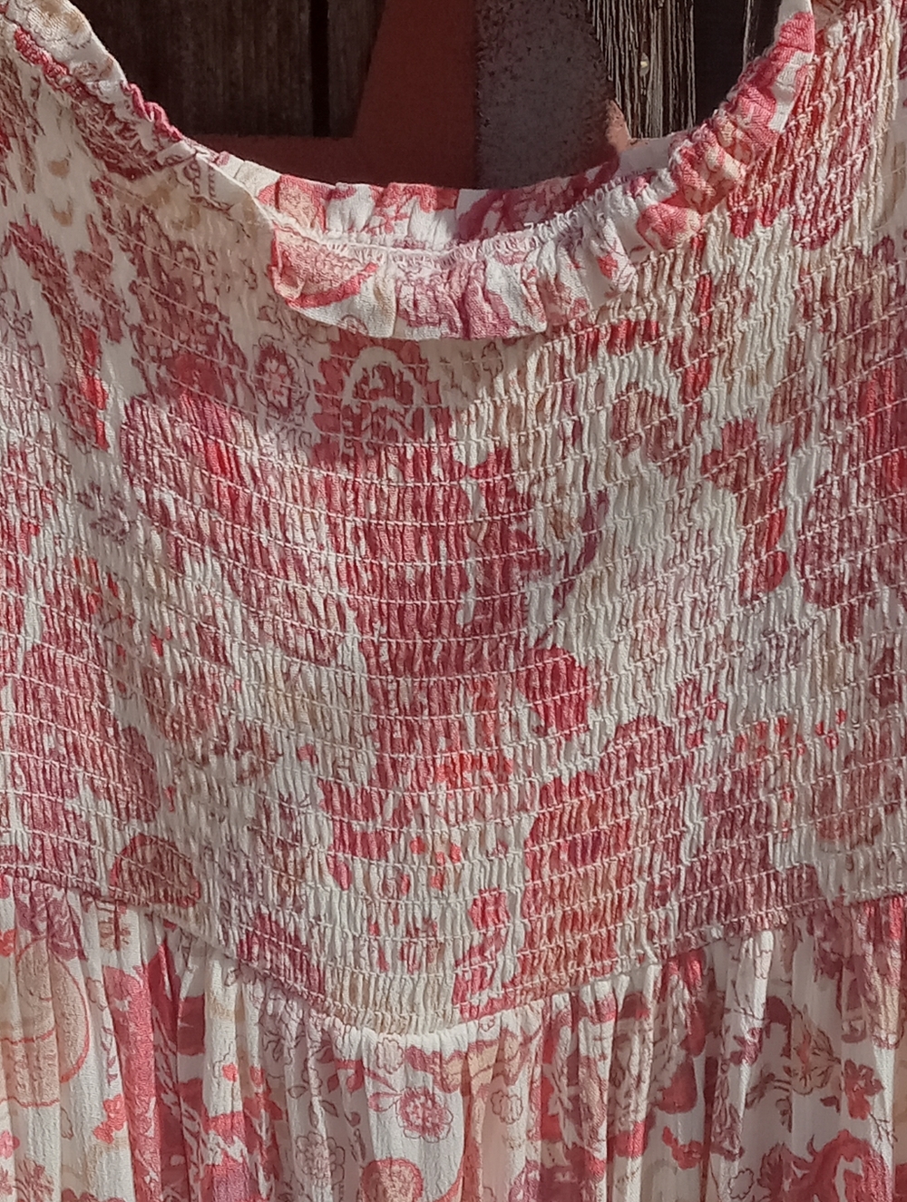 NWOT Maurices Paisley Smocked Mini Dress, Pink/White Combo, L - Picture 4 of 7